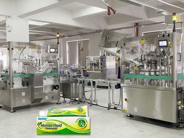 Полностью автоматическая линия по производству картонажной машины для наполнения и запечатывания тюбиков с жидким соусом и зубной пастой