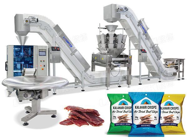 Автоматическая упаковочная машина для мешков говядины с Weigher Multihead и транспортером 2