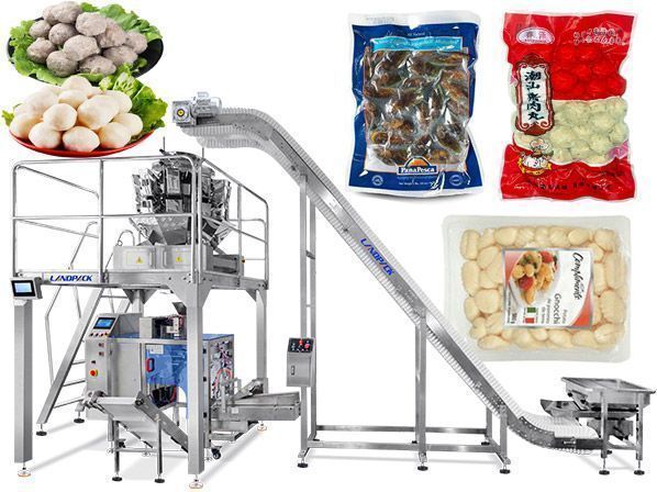 Полностью автоматическая вакуумная упаковочная машина для готовых пакетов с фрикадельками для гранулированных пищевых продуктов