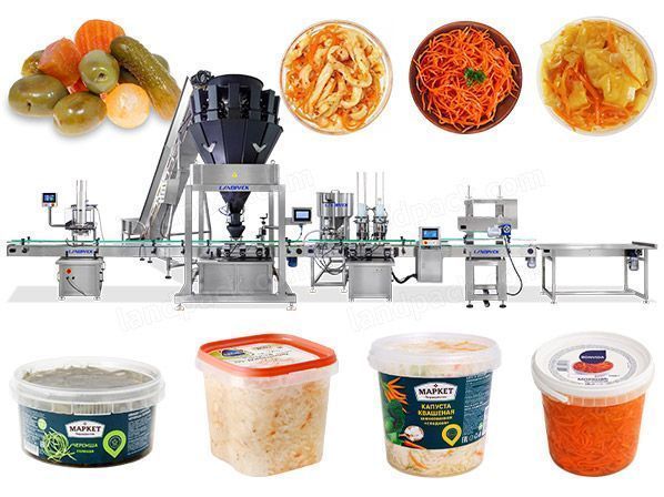Многофункциональная линия для розлива и укупорки бутылок Кимчи Ачар с маринованными овощами